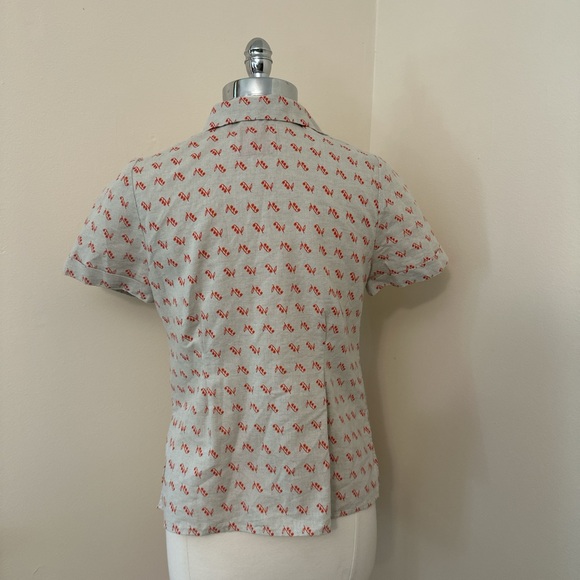 Tuesday of California Linen Blend Lily of the Valley Top Size S - Picture 4 of 8